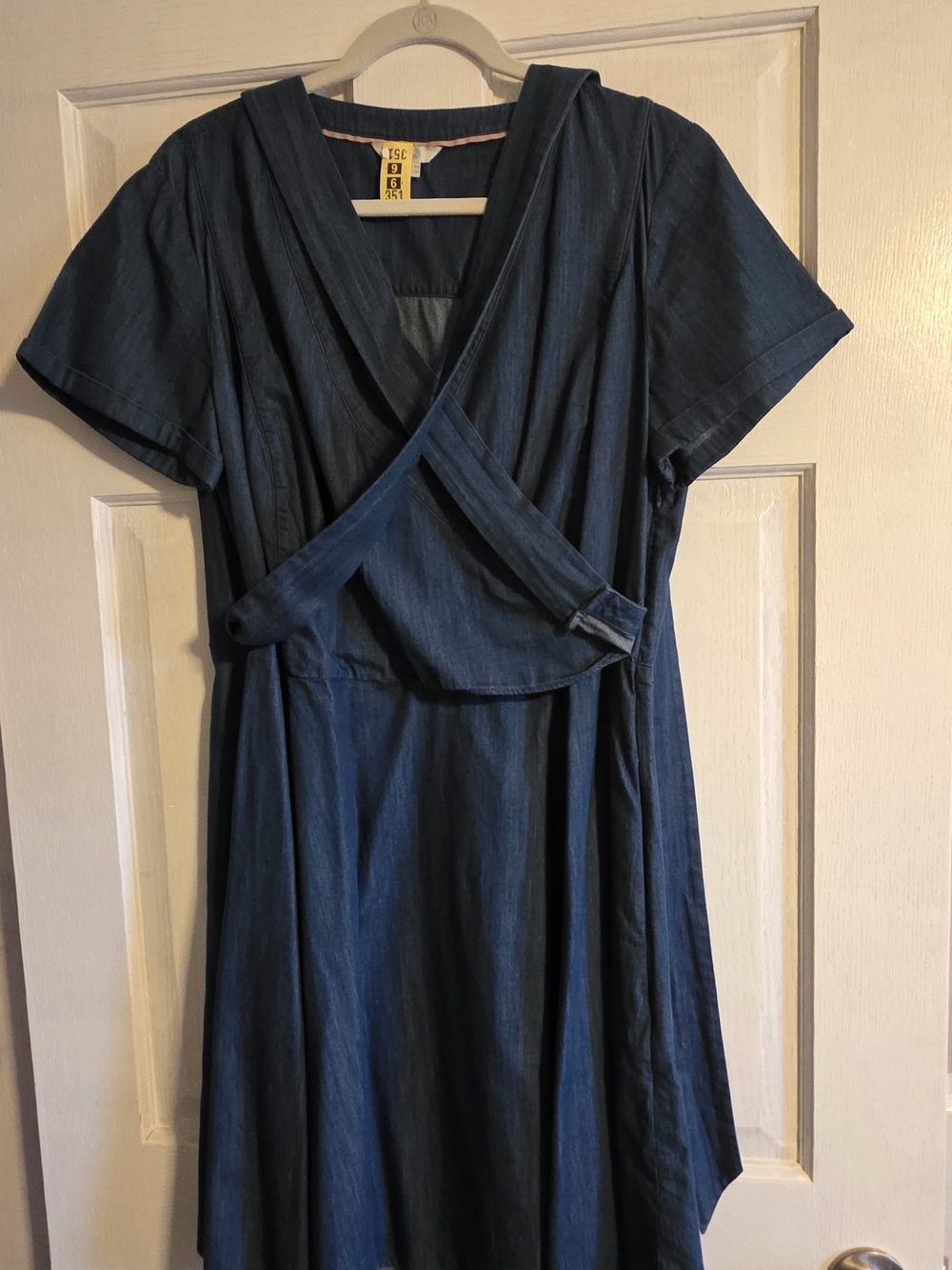 Boden Chambray Wrap Midi Dress, Size US 14